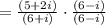 =\frac{(5+2i)}{(6+i)}\cdot\frac{(6-i)}{(6-i)}