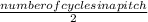 \frac{number of cycles in a pitch}{2}