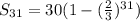 S_{31}=30(1-(\frac{2}{3})^{31})
