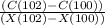 \frac{(C(102)-C(100))}{(X(102)-X(100))}
