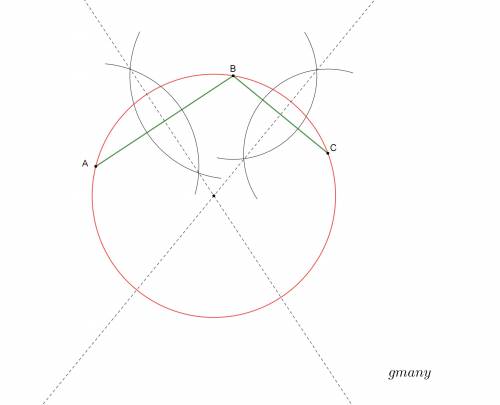 How to construct a circle through three points not on a line