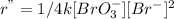r^{"}=1/4k[BrO_{3}^{-}][Br^{-}]^{2}