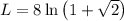 L=8\ln \left(1+\sqrt{2}\right)