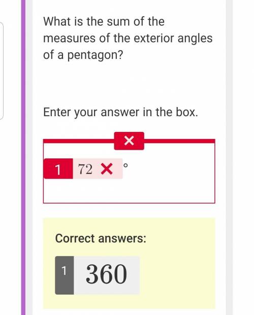 What is the sum of the measures of the exterior angles of a pentagon?  enter your answer in the box.