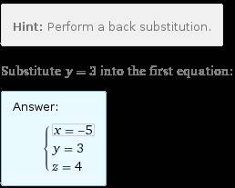 Solve the system of equations. 3x+2y+4z=7 4x+3y+5z=9 7x+4y+7z=5