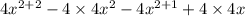 4x^{2+2}-4\times 4x^{2}-4x^{2+1}+4\times 4x