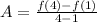 A=\frac{f(4)-f(1)}{4-1}