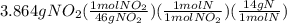 3.864gNO_2(\frac{1molNO_2}{46gNO_2})(\frac{1molN}{1molNO_2})(\frac{14gN}{1molN})