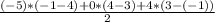 \frac{(-5)*(-1-4) + 0*(4-3) + 4* (3-(-1))}{2}