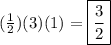 (\frac{1}{2})(3)(1) = \boxed{\frac{3}{2}}