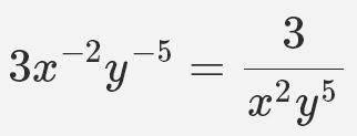 How to simplify 3x~2y~5?  the 2 and 5 are the negative exponents.