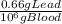 \frac{0.66g Lead}{10^{6}g Blood}