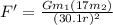 F' = \frac{Gm_1(17m_2)}{(30.1r)^2}