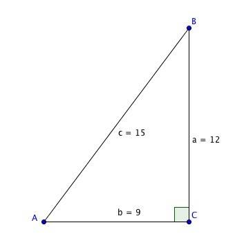 Hypotenuse of 15 and opposite of 12for this triangle what is the cos