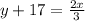 y + 17= \frac{2x}{3}