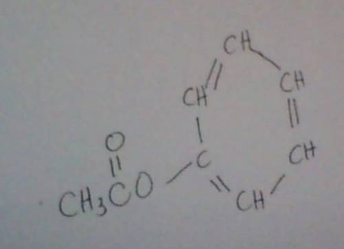 The ester below can be separated into phenol and an acetate salt, via saponification:  heating the e