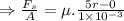 \Rightarrow \frac{F_{s}}{A}=\mu .\frac{5r-0}{1\times 10^{-3}}