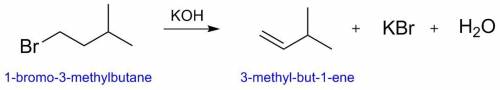 What alkyl halide forms 3-methyl-but-1-ene as the only product?