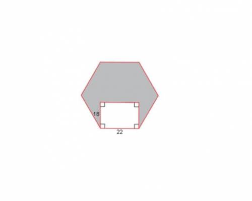 The diagram below shows a rectangle inside a regular hexagon . the apothem of the hexagon is 19.05 u