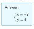 Will mark !  find the solution of this system of equations  4x-5y=-52 -4x+3y=44