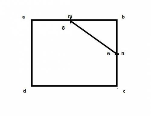 Consider rectangle abcd (not shown) with ab=8 and bc=6. if m and n are the midpoints of sides ab¯¯¯¯