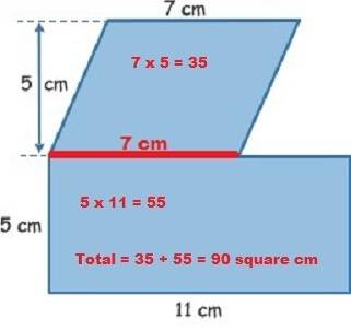Find the area of this figure.  a = ?  cm2  (hint:  area of a parallelogram = base × height)
