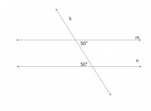 Which theorem correctly justifies why the lines m and n are parallel when cut by transversal k?  a.c