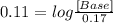 0.11 = log \frac{[Base]}{0.17}