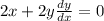 2x + 2y \frac{dy}{dx}  = 0
