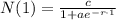 N(1)=\frac{c}{1+ae^{-r \cdot 1}}
