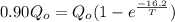 0.90 Q_{o} = Q_{o}(1 - e^{\frac{-16.2}{T}})