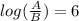 log(\frac{A}{B} )=6