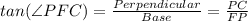 tan(\angle PFC)=\frac{Perpendicular}{Base}=\frac{PC}{FP}