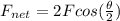 F_{net} = 2Fcos(\frac{\theta}{2})