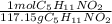 \frac{1 mol C_{5}H_{11}NO_{2}}{117.15 gC_{5}H_{11}NO_{2}}