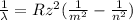 \frac{1}{\lambda} = Rz^2(\frac{1}{m^2} - \frac{1}{n^2})