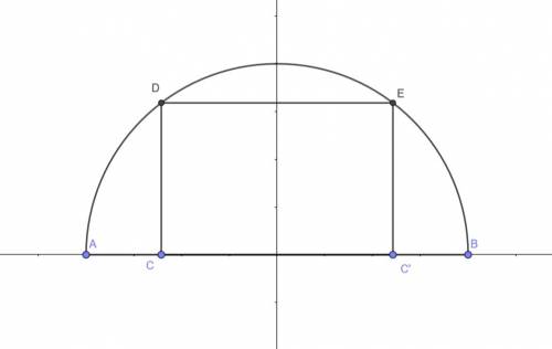 Find the rectangle of largest area that can be inscribed in a semicircle of radius r, assuming that