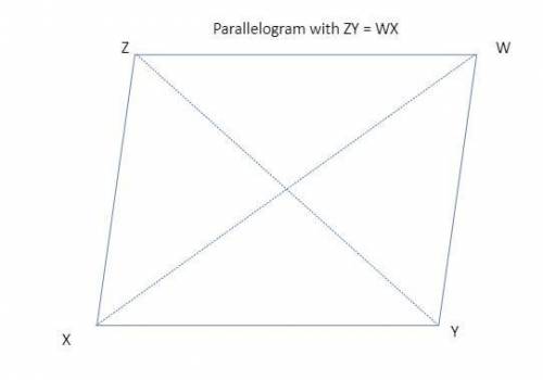 Given:  wxyz is a parallelogram, zx ≅ wy prove:  wxyz is a rectangle what is the missing reason in s