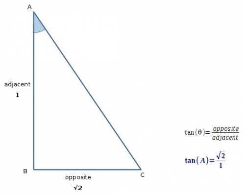 In a right triangle abc,right angled at b,the ratio of ab to ac is 1: root 2.find the value of 2tana