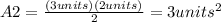 A2=\frac{(3units)(2units)}{2} =3units^{2}