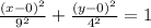 \frac{(x-0)^2}{9^2}+\frac{(y-0)^2}{4^2}=1