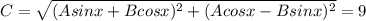C=\sqrt{(Asinx+Bcosx)^2+(Acosx-Bsinx)^2} =9