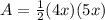 A= \frac{1}{2} (4x)(5x)