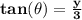 \mathbf{tan(\theta) = \frac{y}{3}}