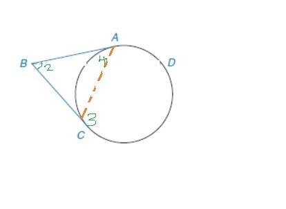 True or  the measure of a tangent-tangent angle is twice the difference of the measures of the inter