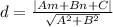 d=\frac{|Am+Bn+C|}{\sqrt{A^2+B^2}}