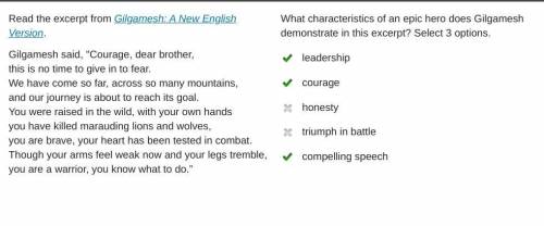 Which characteristics of an epic hero does this passage show?  check all that apply. the ability to