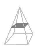 Aslice is made parallel to the base of a right rectangular pyramid. what is the shape of the resulti