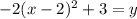 -2(x-2) ^{2} +3=y