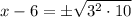 x-6=\pm\sqrt{3^2\cdot 10}